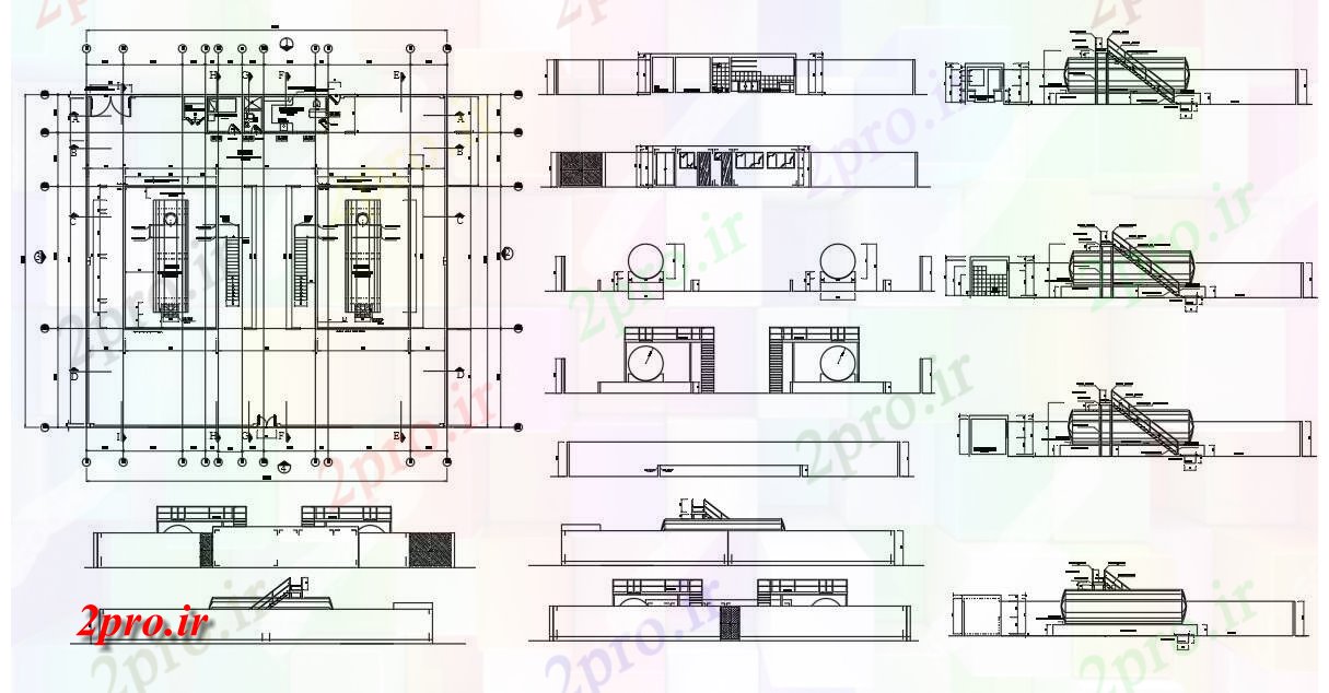 دانلود نقشه کارخانه صنعتی  ، کارگاه کارخانه سوخت (کد54877)