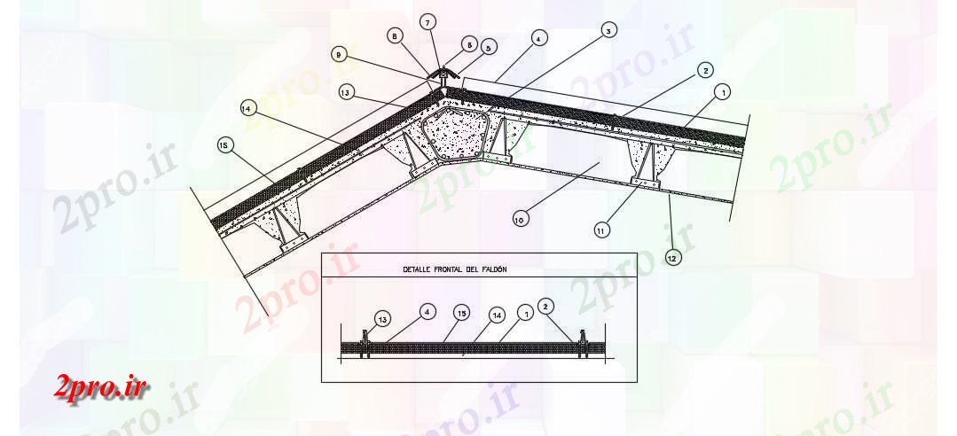 دانلود نقشه طراحی جزئیات تقویت کننده چوبی جزئیات سقف (کد54919)