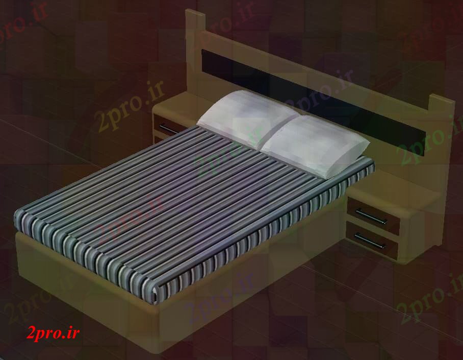 دانلود نقشه دو تخته  جعبه اسپیرال طراحی تختخواب (کد55030)