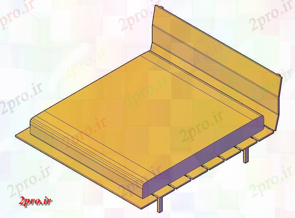 دانلود نقشه دو تخته  نوار های چوبی طراحی تختخواب (کد55039)