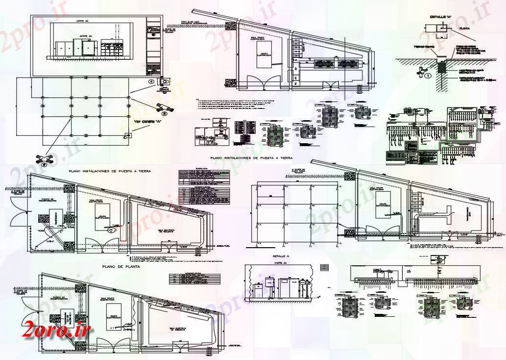 دانلود نقشه معماری اتاق برق بیمارستان (کد55071)