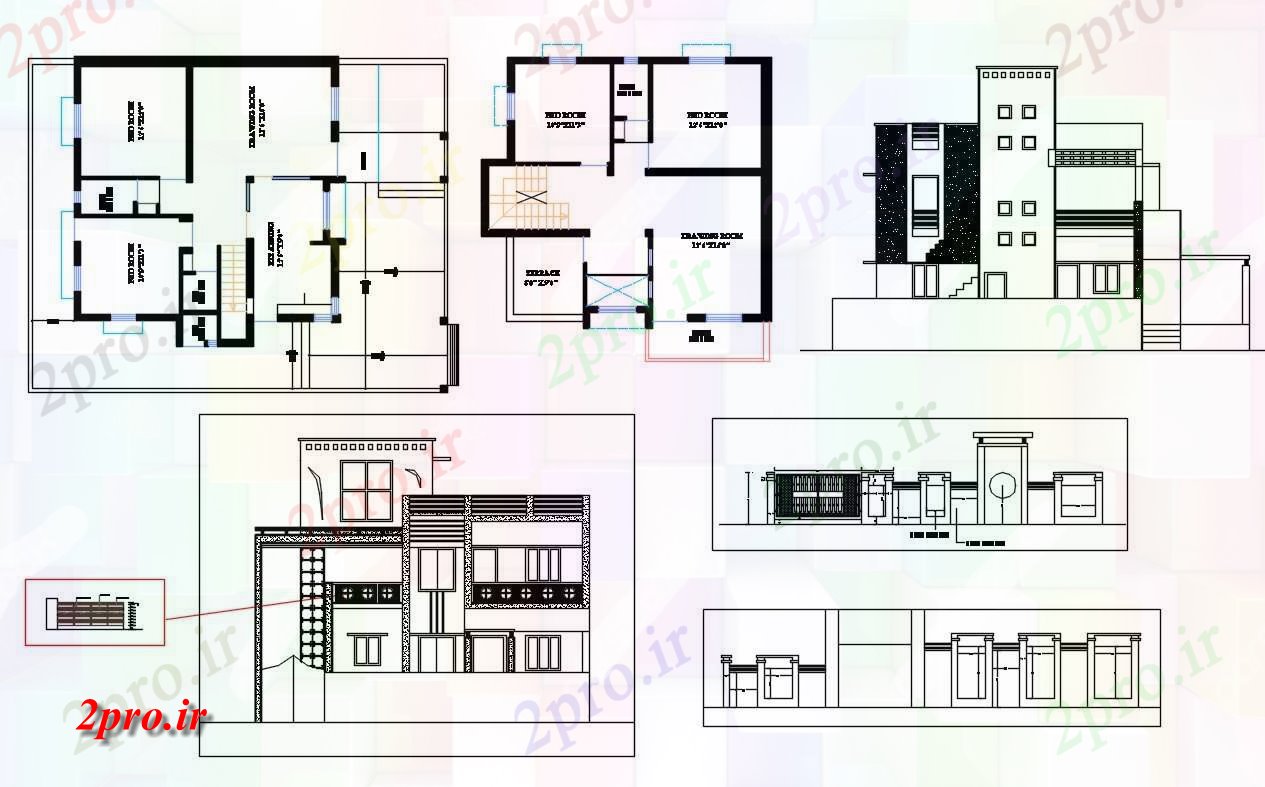 دانلود نقشه  خانه مسکونی ، ویلاصفحه اصلی پروژه ها  (کد55109)
