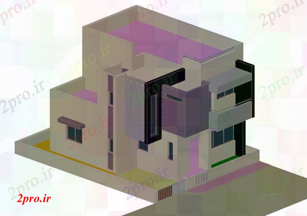 دانلود نقشه خانه های سه بعدی مدرن تریدی خانه  (کد55124)