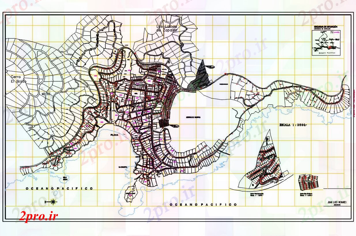 دانلود نقشه برنامه ریزی تاریخی شهرستان Zapallar نقشه  (کد55141)