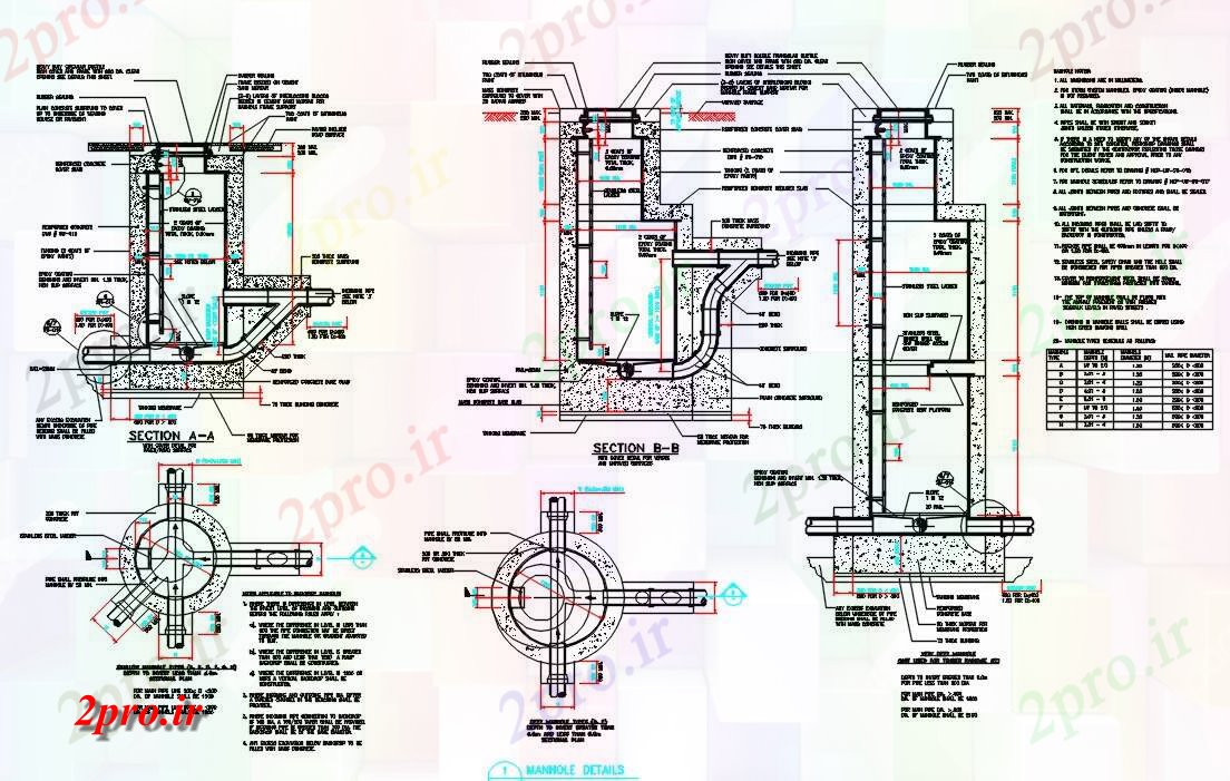 دانلود نقشه طراحی جزئیات ساختار فاضلاب طراحی دستورالعمل های  (کد55158)