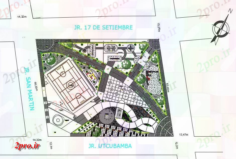 دانلود نقشه ورزشگاه ، سالن ورزش ، باشگاه جزئیات ورزشی منطقه 63 در 80 متر (کد55211)