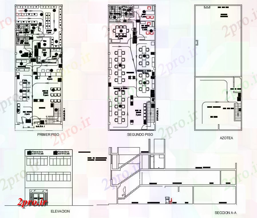 دانلود نقشه مسکونی ، ویلایی ، آپارتمان جزئیات رستوران 8 در 21 متر (کد55255)