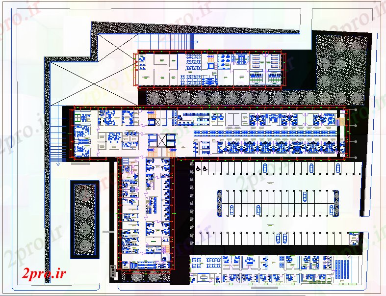 دانلود نقشه بیمارستان -  درمانگاه -  کلینیک بیمارستان عمومی دراز کردن (کد55277)