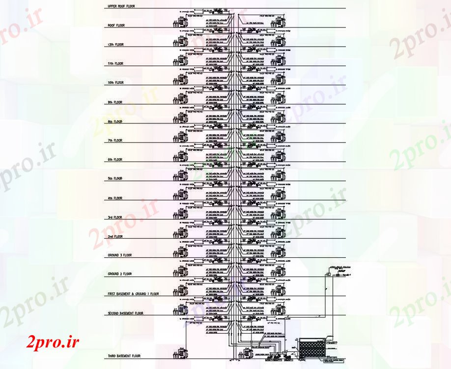 دانلود نقشه بلوک ، آرام ، نماد جزئیات سیستم آتش (کد55289)