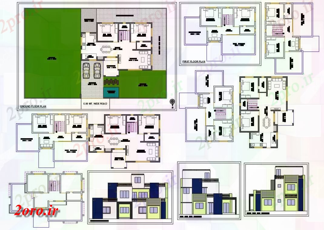 دانلود نقشه مسکونی ، ویلایی ، آپارتمان جزئیات ویلایی 10 در 15 متر (کد55293)