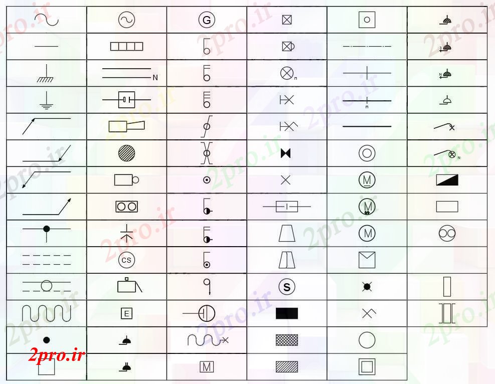 دانلود نقشه بلوک ، آرام ، نماد برق sysmbol طراحی (کد55318)