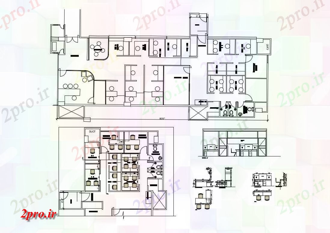 دانلود نقشه هتل - رستوران - اقامتگاه دفتر طرحی و برنامه را 9 در 24 متر (کد55337)