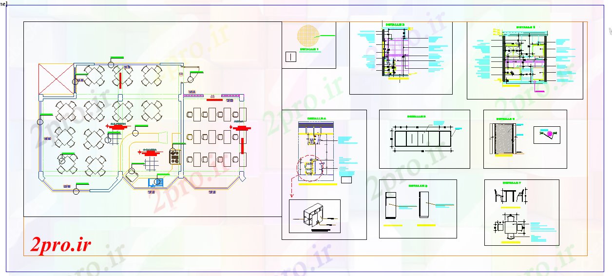 دانلود نقشه آشپزخانه رستوران طراحی آشپزخانه (کد55351)