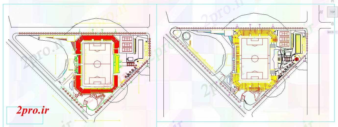 دانلود نقشه ورزشگاه ، سالن ورزش ، باشگاه ورزشی منطقه دراز کردن طراحی 19 در 26 متر (کد55356)
