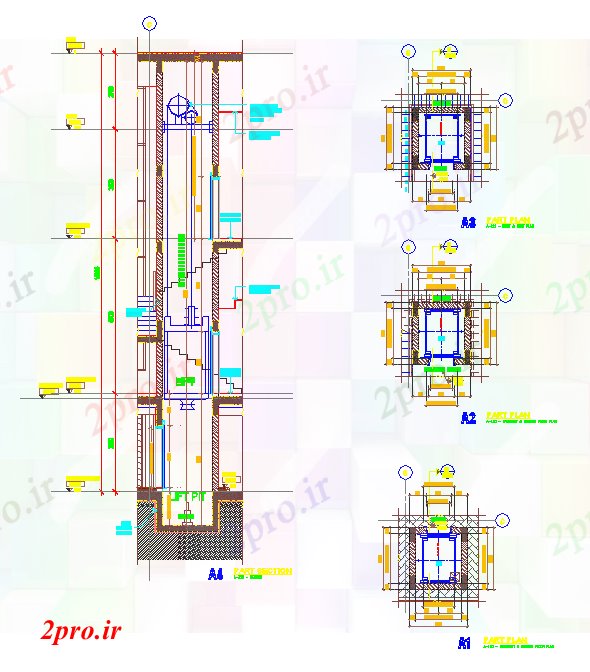 دانلود نقشه  جزئیات آسانسور و   طراحی  (کد55371)