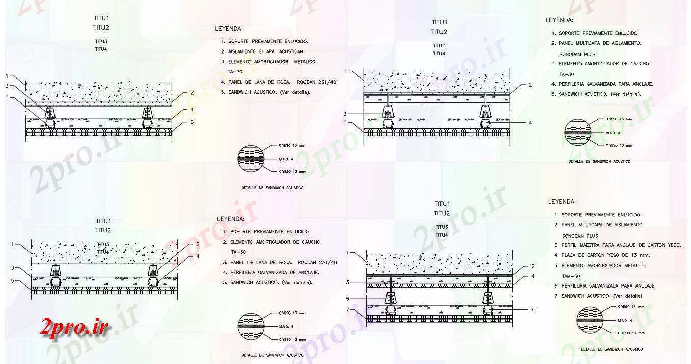 دانلود نقشه جزئیات ساختار موج نو جزئیات بتن (کد55393)