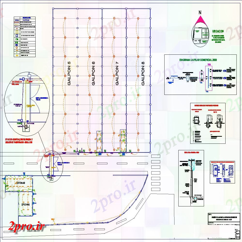 دانلود نقشه معماری اصلی دربهای کنترلی برقی خط نمودار (کد55411)