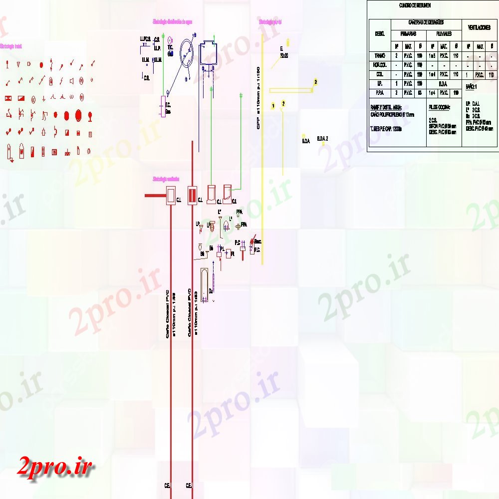 دانلود نقشه بلوک ، آرام ، نماد برقی نقطه طرحی بلوک (کد55455)