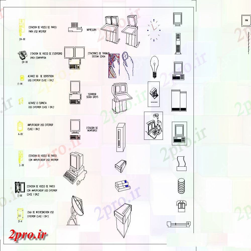 دانلود نقشه بلوک ، آرام ، نماد برق دفتر بلوک (کد55469)