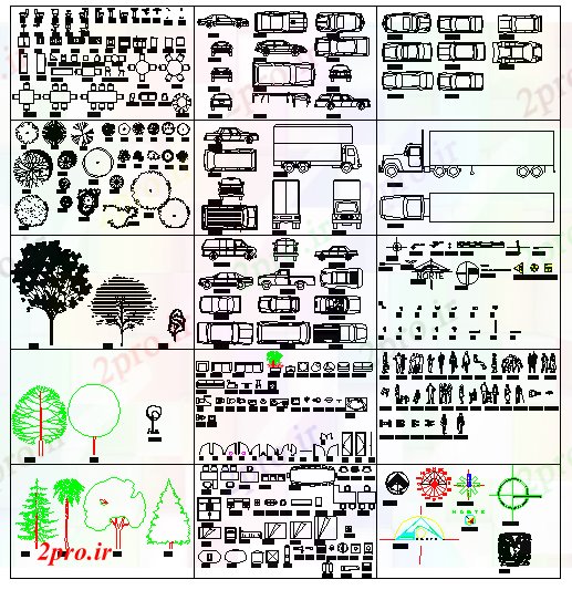 دانلود نقشه بلوک ، آرام ، نماد جزئیات  (کد55493)