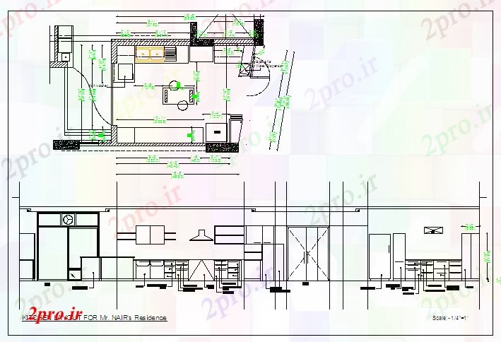 دانلود نقشه آشپزخانه آشپزخانه طراحی پروژه (کد55518)
