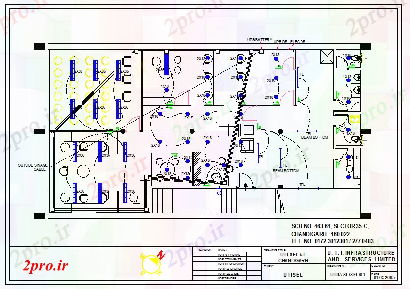 دانلود نقشه معماری برق دراز کردن طراحی (کد55522)