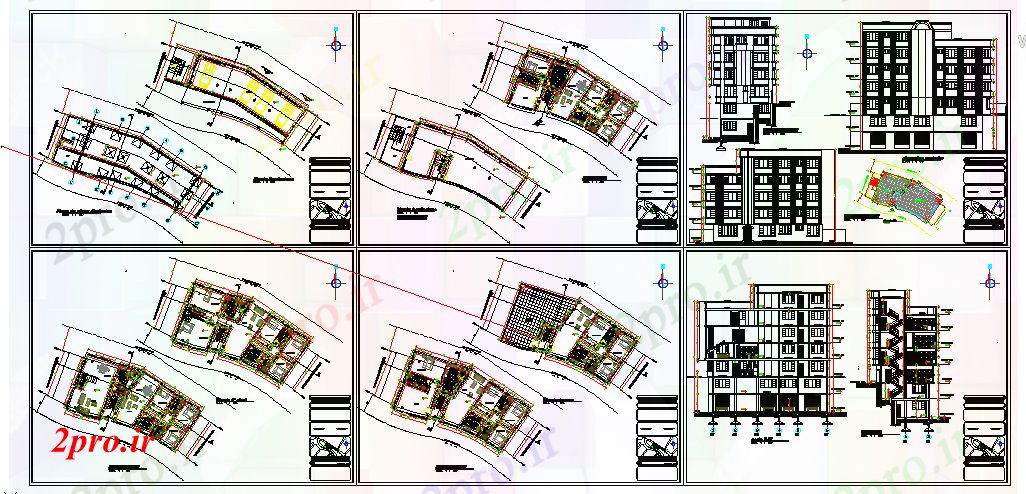 دانلود نقشه مسکونی ، ویلایی ، آپارتمان طراحی ساختمان های مسکونی 10 در 21 متر (کد55531)