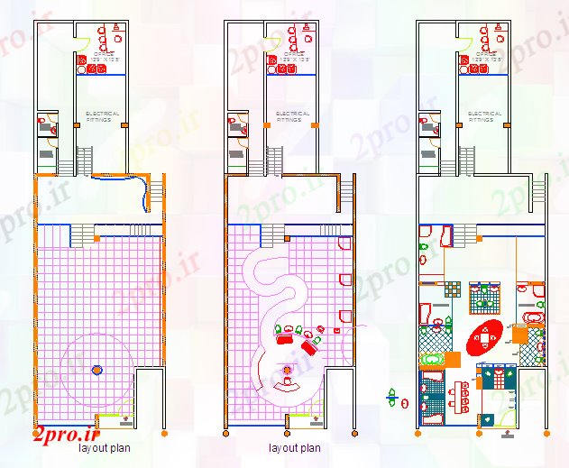 دانلود نقشه نمایشگاه ; فروشگاه - مرکز خرید کاشی جزئیات نشان می دهد اتاق 10 در 31 متر (کد55560)