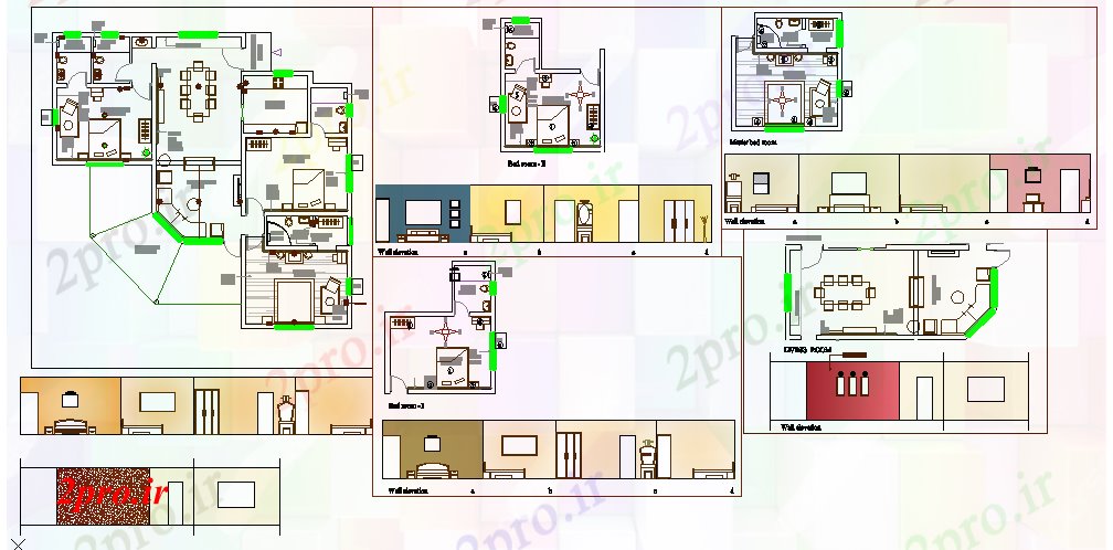 دانلود نقشه خانه های کوچک ، نگهبانی ، سازمانی - طراحی ویلایی پروژه 14 در 14 متر (کد55603)