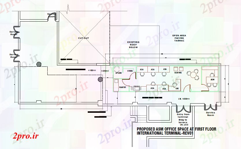 دانلود نقشه ساختمان اداری - تجاری - صنعتی طراحی ایستگاه دفتر کار 5 در 15 متر (کد55609)