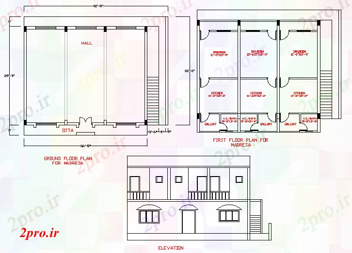 دانلود نقشه مسکونی ، ویلایی ، آپارتمان جزئیات پروژه مسکونی 10 در 11 متر (کد55653)