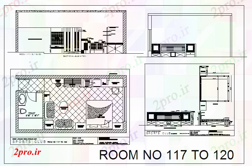 دانلود نقشه اتاق خواب مستر دار طراحی اد داخلی اتاق خواب 4 در 7 متر (کد55668)