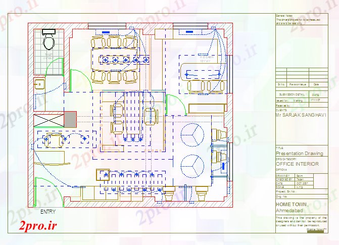 دانلود نقشه طراحی داخلی دفتر Elctric جزئیات نقطه (کد55670)