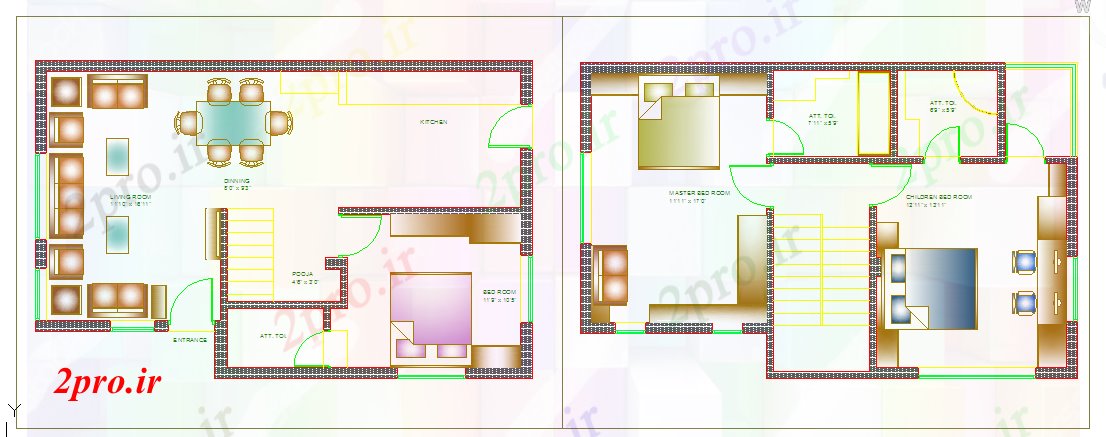 دانلود نقشه خانه مسکونی ، ویلافضای داخلی خانه آماده شد 6 در 10 متر (کد55676)