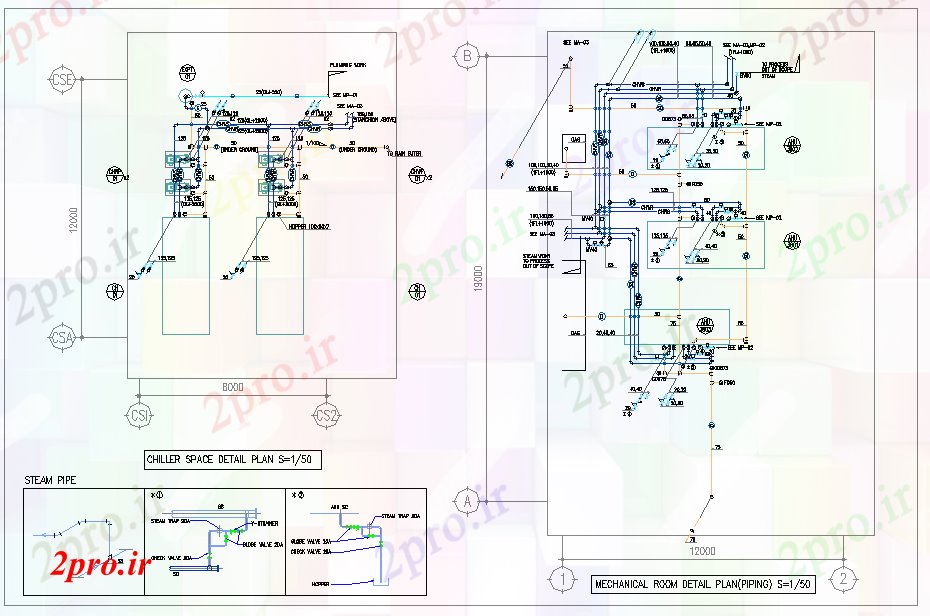 دانلود نقشه ماشین الات کارخانه طراحی اتاق مکانیک (کد55698)