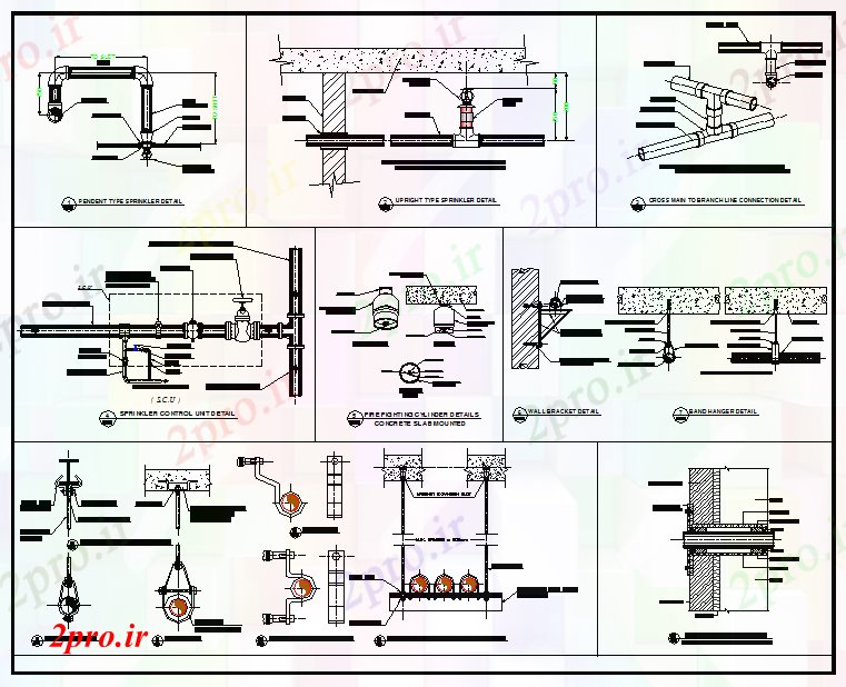 دانلود نقشه بلوک ، آرام ، نماد جزئیات آتش تجهیزات (کد55707)