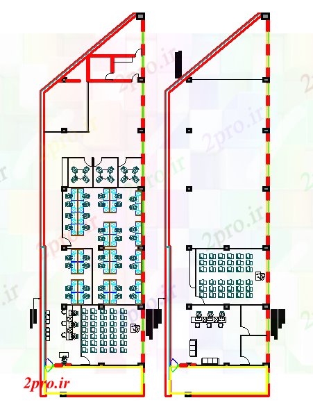 دانلود نقشه ساختمان دولتی ، سازمانی جزئیات دولت اداره ساختمان 10 در 39 متر (کد55713)