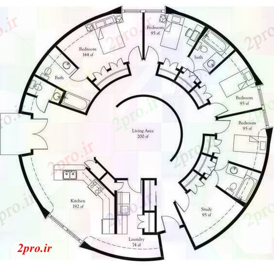 دانلود نقشه  خانه مسکونی ، ویلامدور ویلایی دراز کردن طراحی (کد55753)