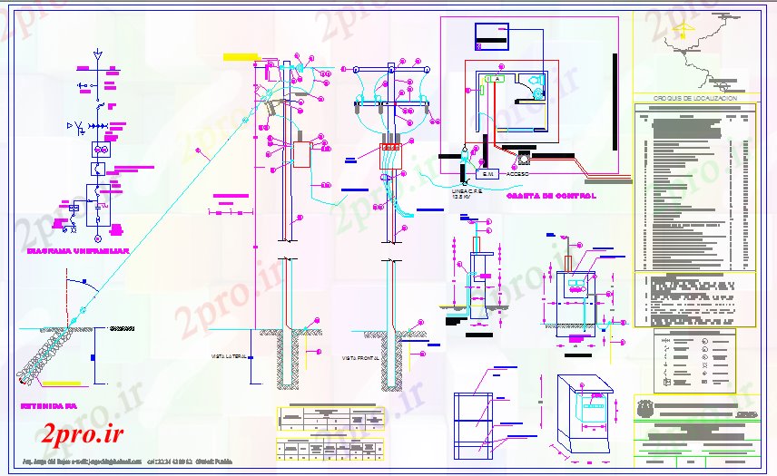 دانلود نقشه معماری طراحی خط برق (کد55787)