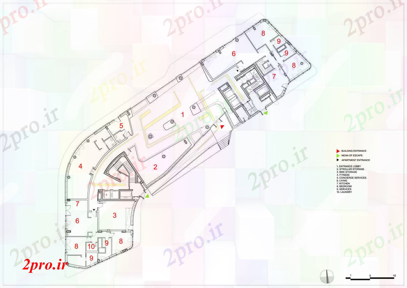دانلود نقشه  خانه مسکونی ، ویلاطبقه دراز کردن جزئیات (کد55794)