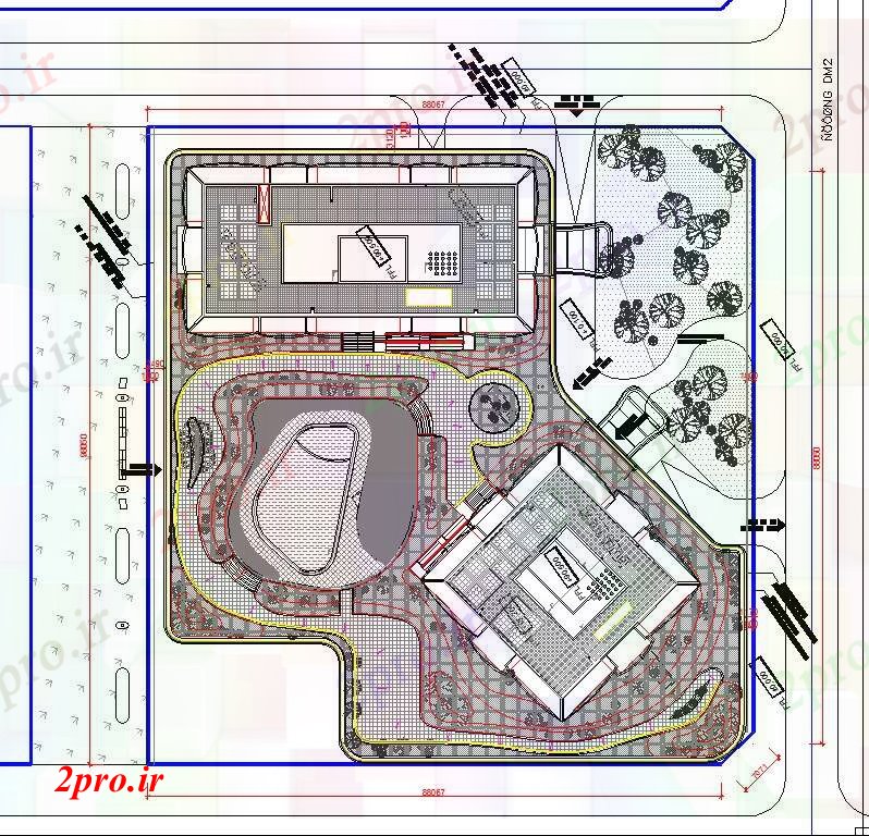 دانلود نقشه هایپر مارکت  - مرکز خرید - فروشگاه طرحی جامع پروژه های معماری (کد55829)