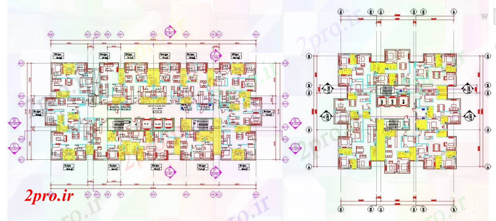 دانلود نقشه مسکونی  ، ویلایی ، آپارتمان  طرحی طبقه آپارتمان   1 BHK (کد55832)