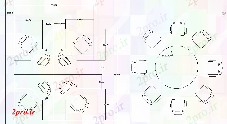 دانلود نقشه بلوک مبلمان مبلمان اداری و بلوک (کد55833)