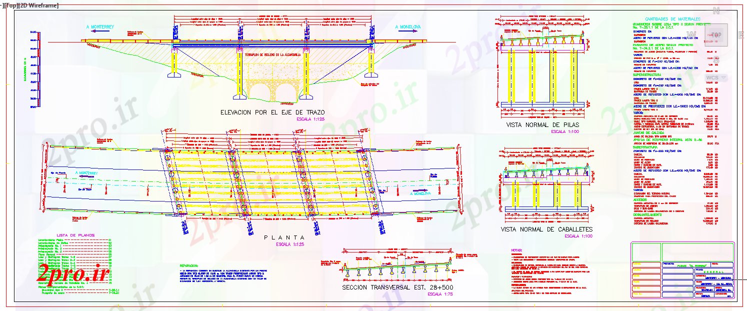 دانلود نقشه جاده و پل پل جزئیات ساختار (کد55846)