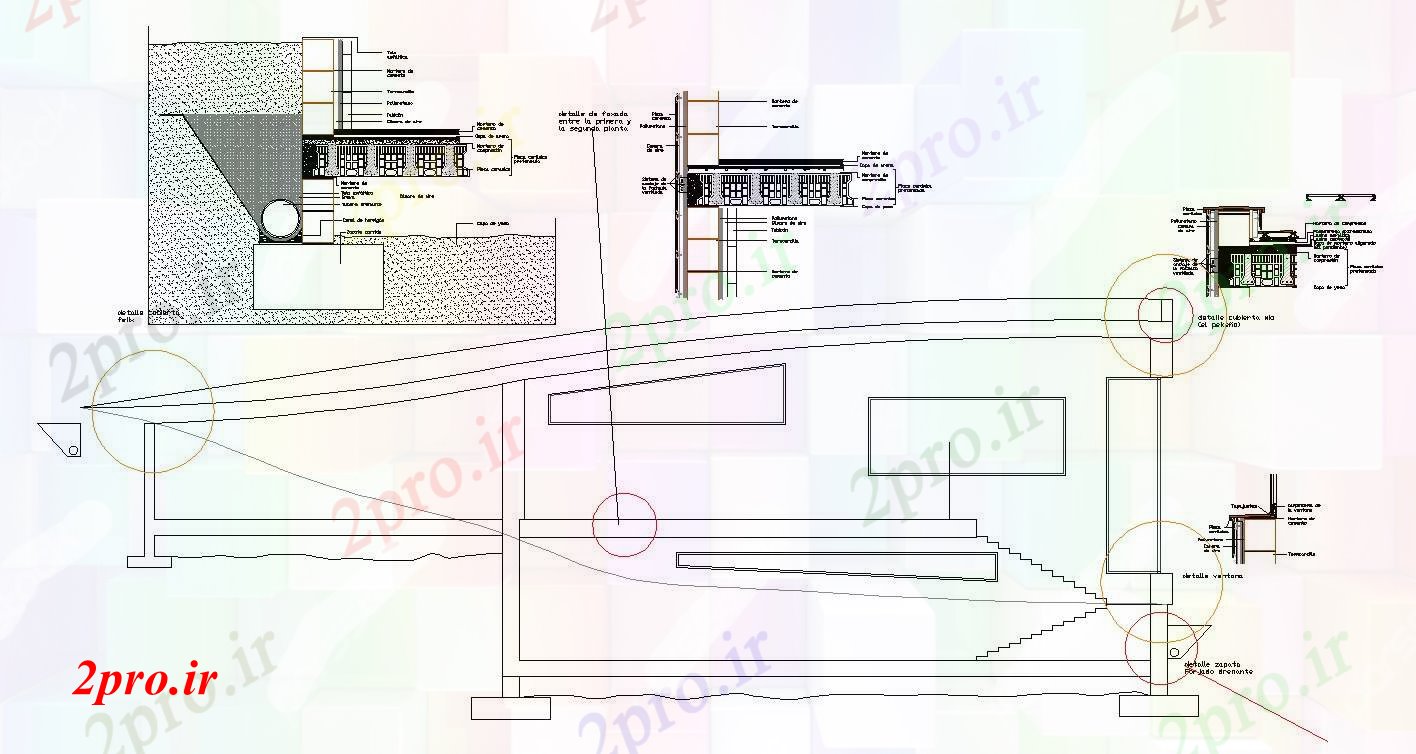 دانلود نقشه پلان مقطعی ساخت و ساز جزئیات برش (کد55879)