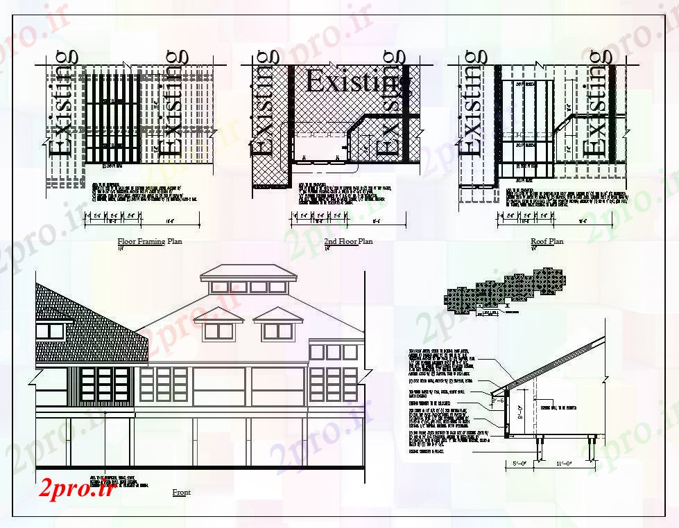 دانلود نقشه مسکونی ، ویلایی ، آپارتمان جزئیات پروژه بخش خانه 6 در 8 متر (کد55904)