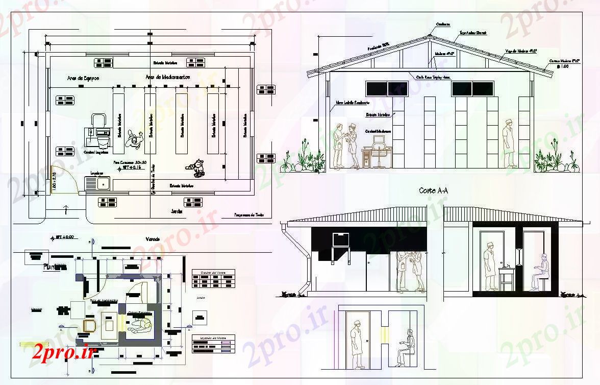 دانلود نقشه ساختمان اداری - تجاری - صنعتی ادیومتری طراحی کابین 3 در 4 متر (کد55932)