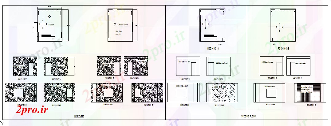 دانلود نقشه مسکونی ، ویلایی ، آپارتمان خانه طرحی بلوک 4 در 5 متر (کد55952)