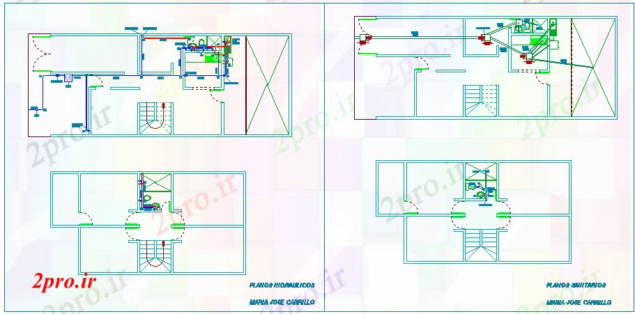 دانلود نقشه مسکونی ، ویلایی ، آپارتمان هیدرولیک و یا طرحی بهداشتی 7 در 18 متر (کد56009)