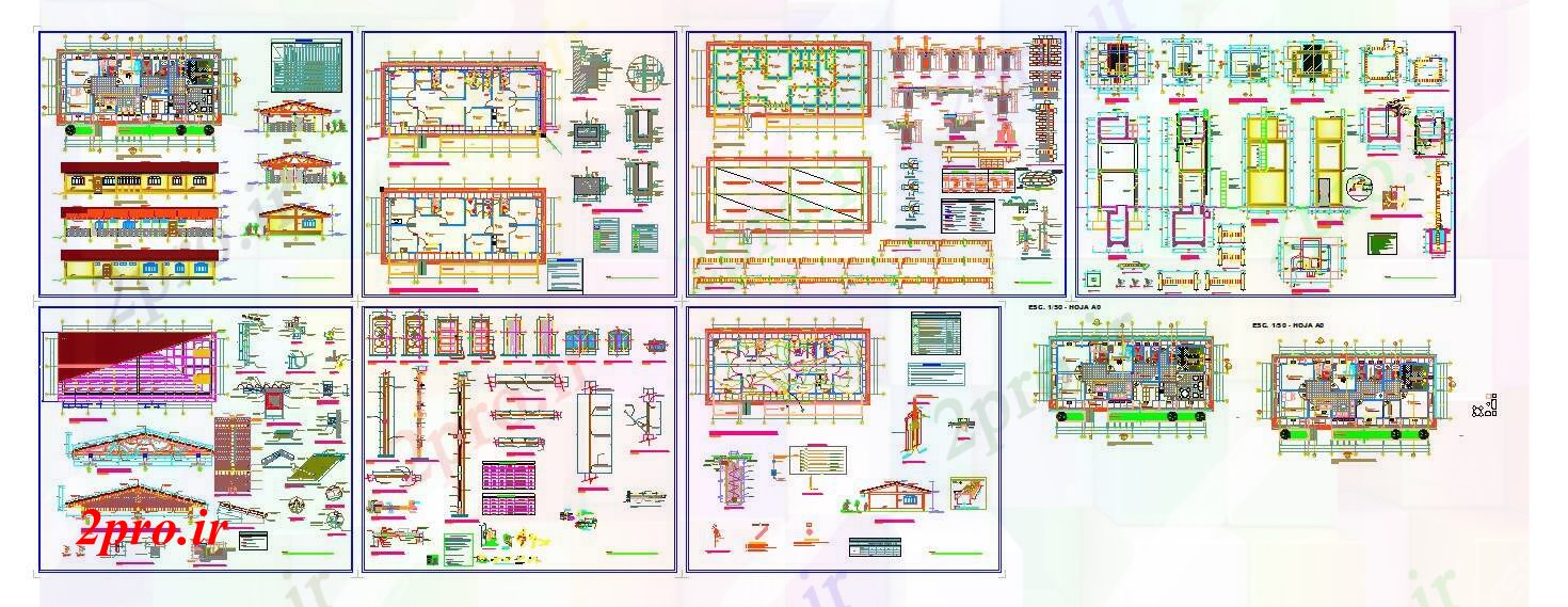 دانلود نقشه بیمارستان -  درمانگاه -  کلینیک تخصص چند جزئیات بیمارستان (کد56025)